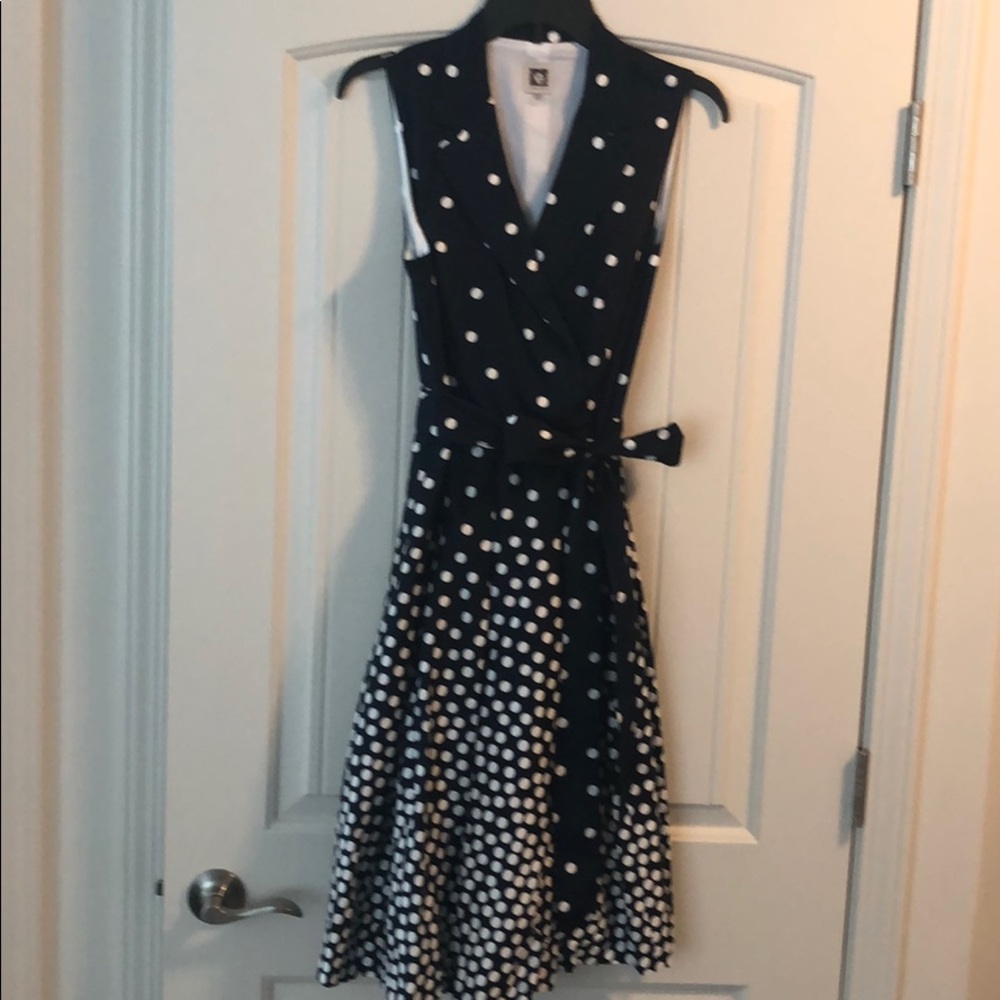 New Ann Klein Navy/white dress! Bought-never wore!
